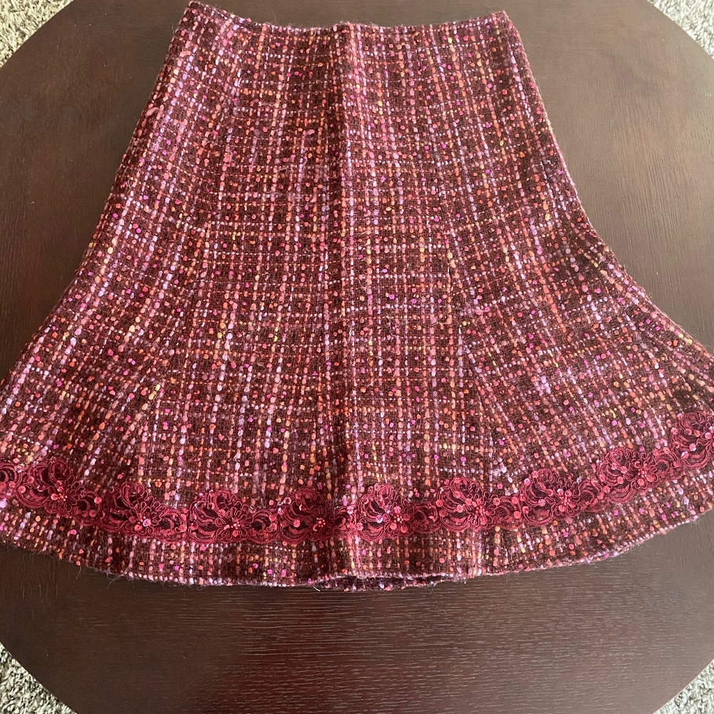 Cynthia Steffe Bouclé skirt with sequin bottom | 6